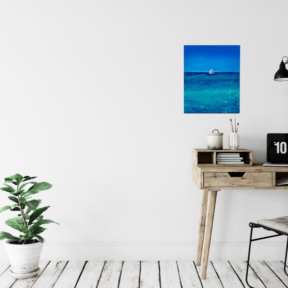 Original Acrylic Landscape Art on 7.5” x 9” Reclaimed Wood - Picture 7 of 10